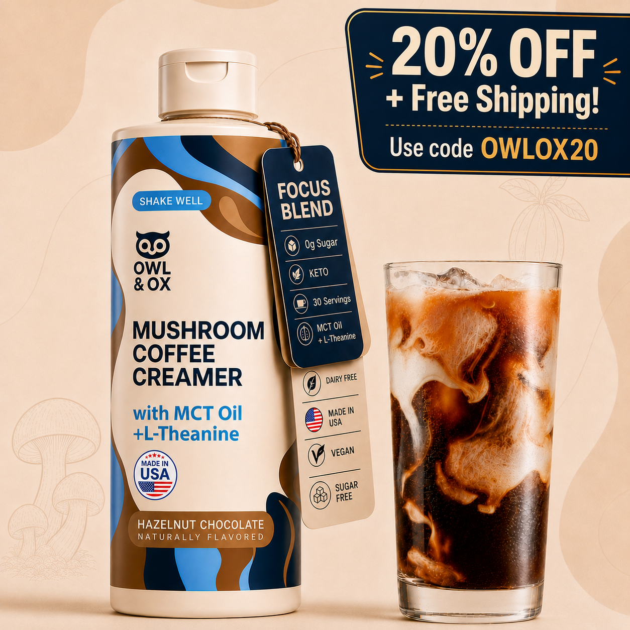 Brain Boost - Mushroom, MCT, L-theanine Creamer