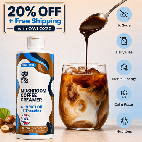 乳液・ミルク Owl Brain Boost - Mushroom, MCT, L-theanine Creamer – Owlandox