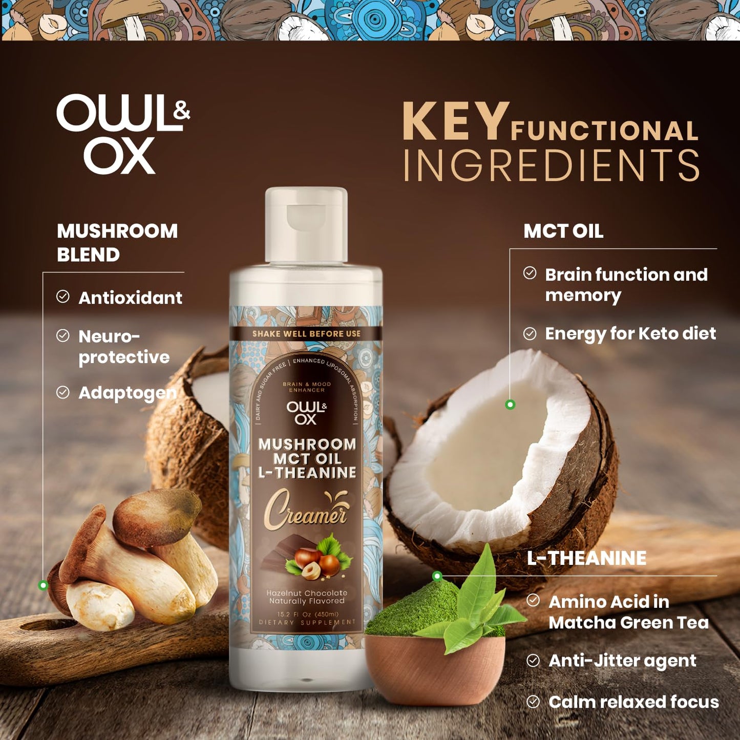 Mushroom MCT Creamer for Brain and Mood